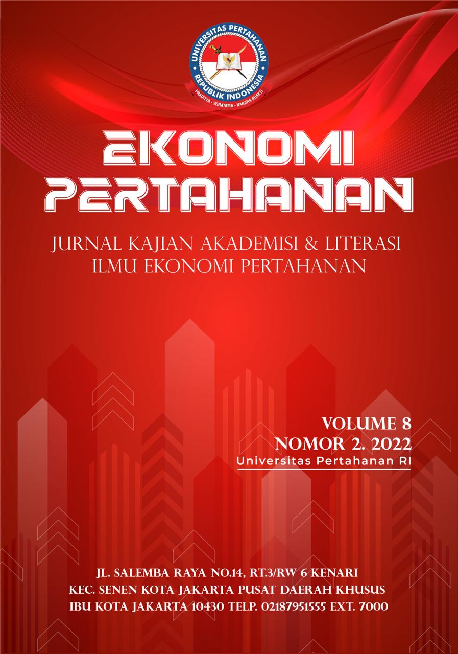 					View Vol. 8 No. 2 (2022): Ekonomi Pertahanan : Jurnal Kajian Akademisi dan Literasi Ilmu Ekonomi Pertahanan 
				