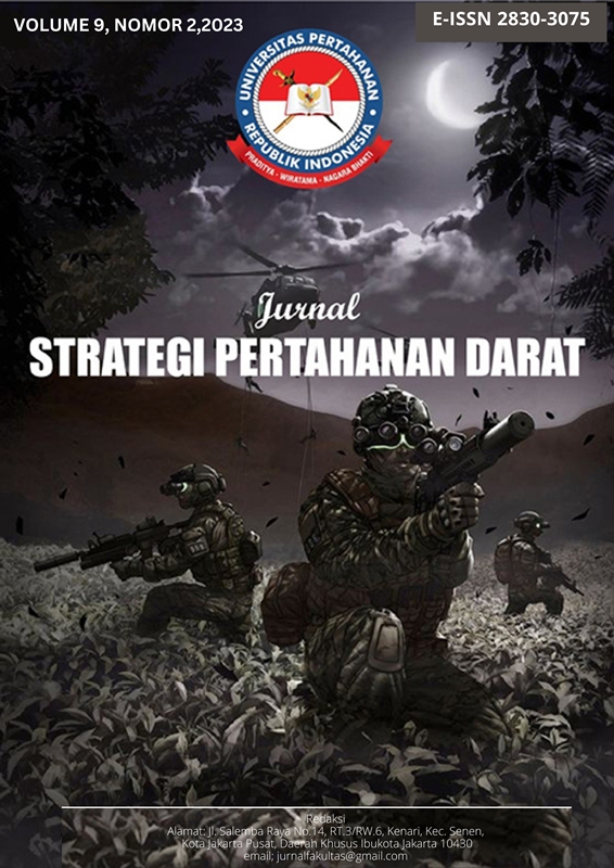 					View Vol. 9 No. 2 (2023): Jurnal Strategi Pertahanan Darat
				